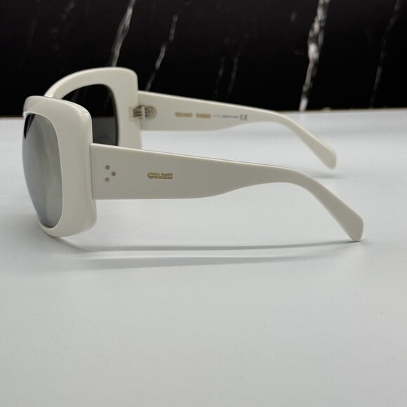 NEW CELINE CL40224I 25C, WOMEN CELINE WHITE OVERSIZED SUNGLASSES - Picture 5 of 9